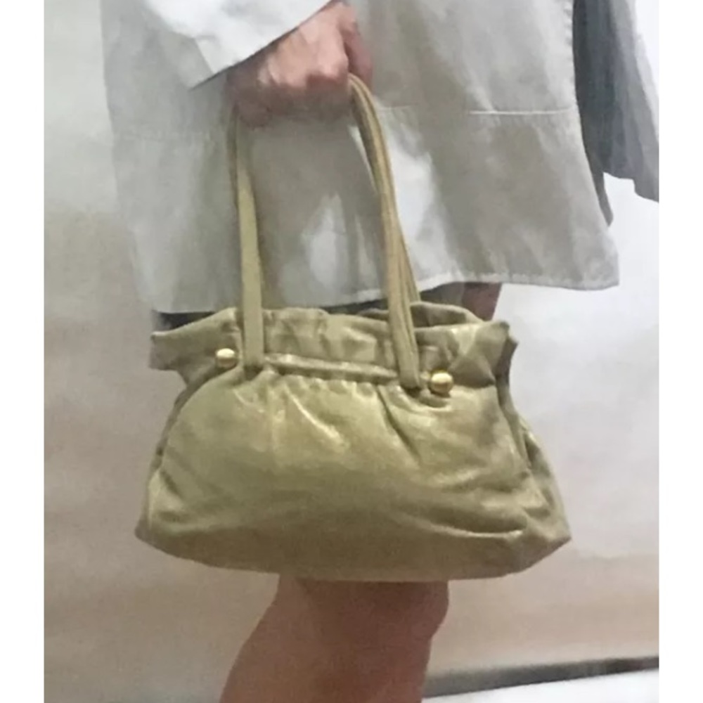 MARC JACOBS gold suede mini bag