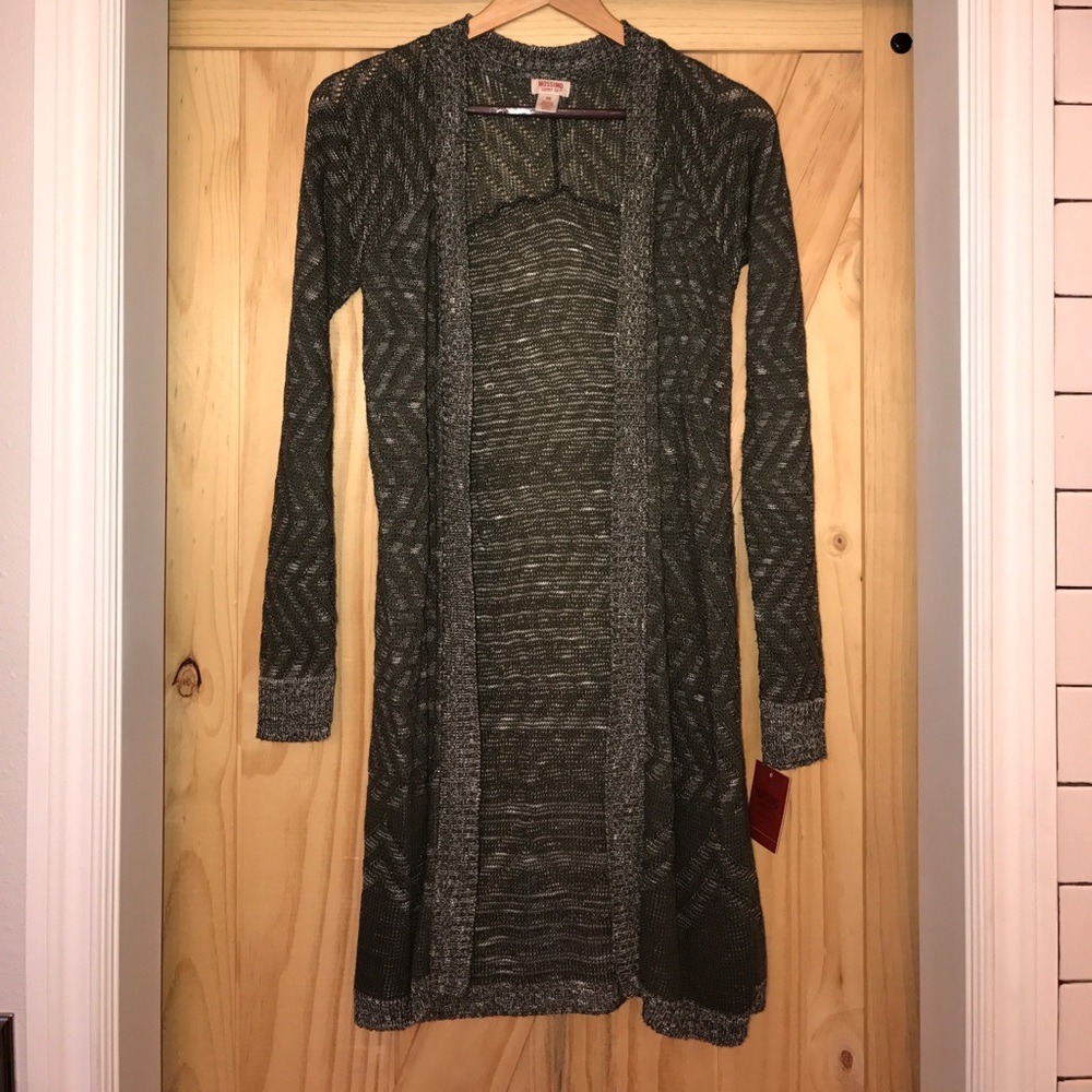 nwt olive green long cardigan