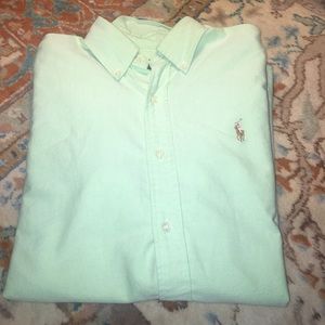 light green polo button down