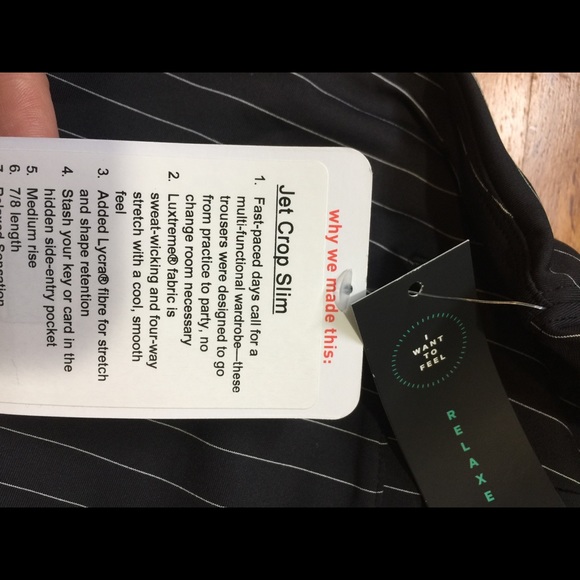 SOLD💕lululemon Jet Crop Slim PINSTRIPE Sz 8 - Picture 4 of 4