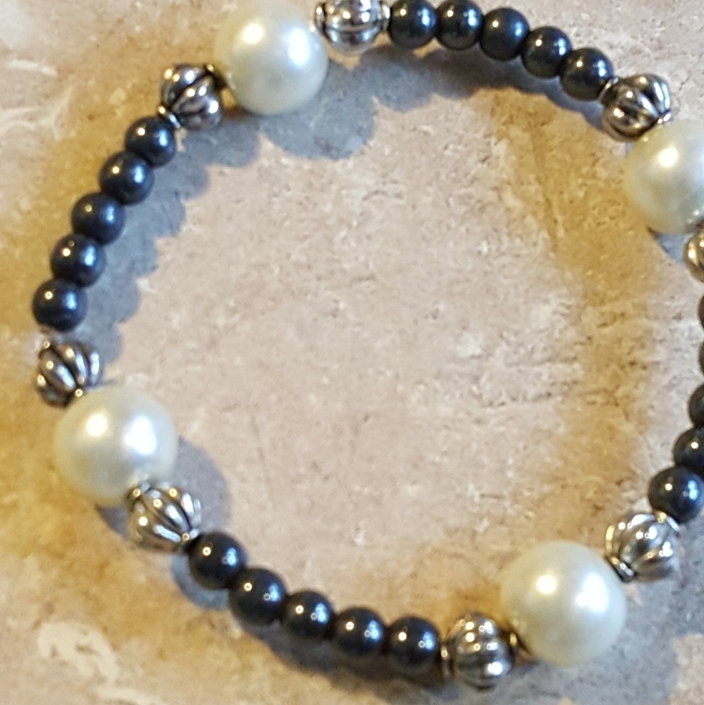 Genuine Hematite Plus-Sized Bracelet