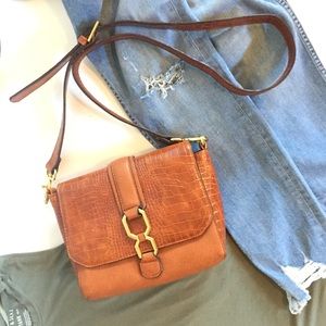 Topshop Brown w Gold Crossbody Bag New w Tags Topshop Brown w Gold Crossbody Bag New w Tags
