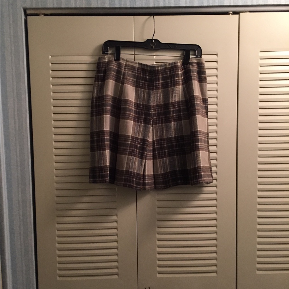 Express Wool (Green/Brown/Cream) Skirt