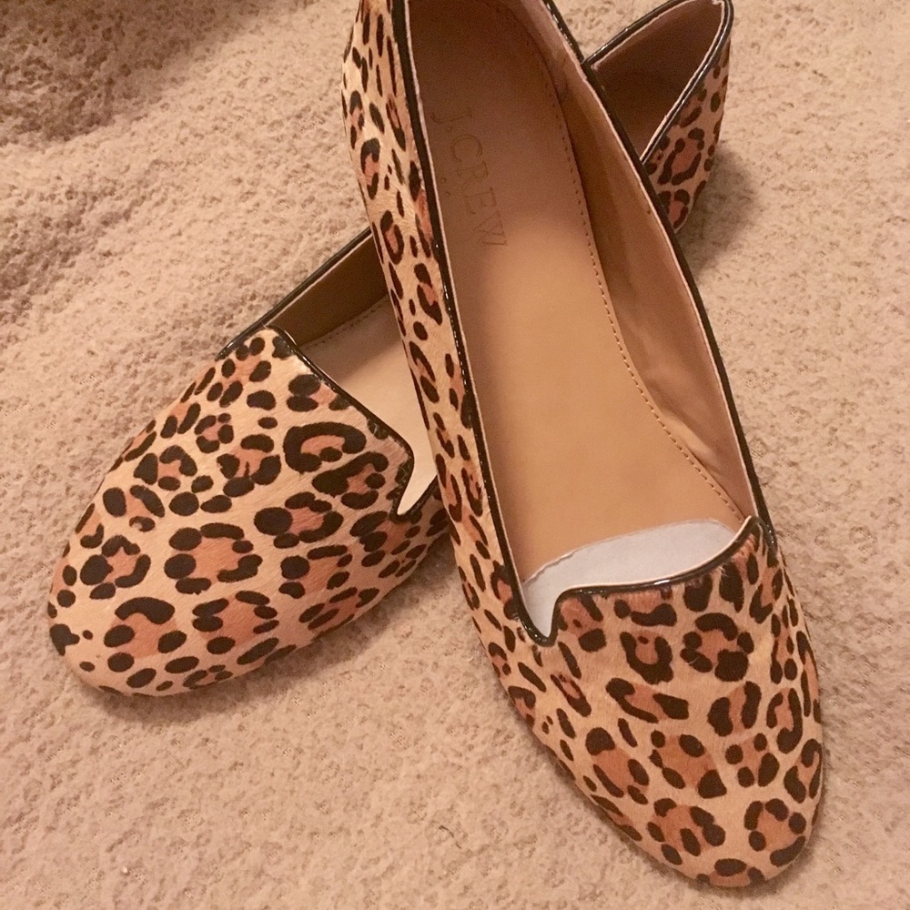 J. Crew Leopard Calf Hair Cora Loafers-Size 9.5