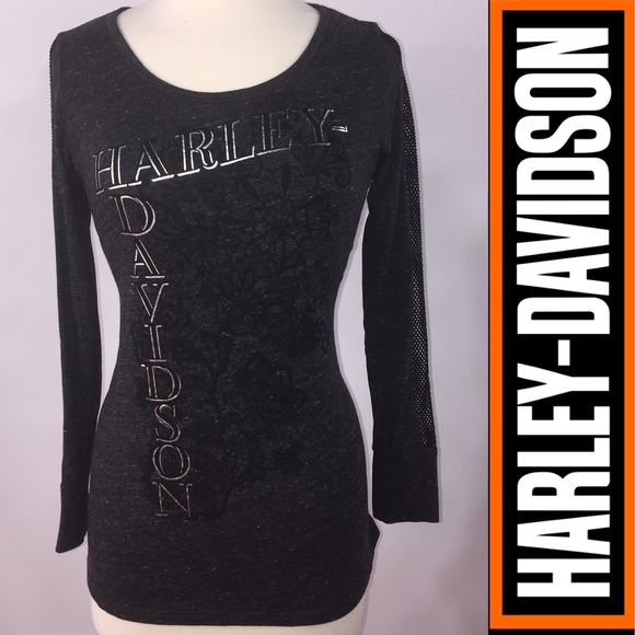 Harley-Davidson Tops - Harley-Davidson Black L Metallic Writing 2110