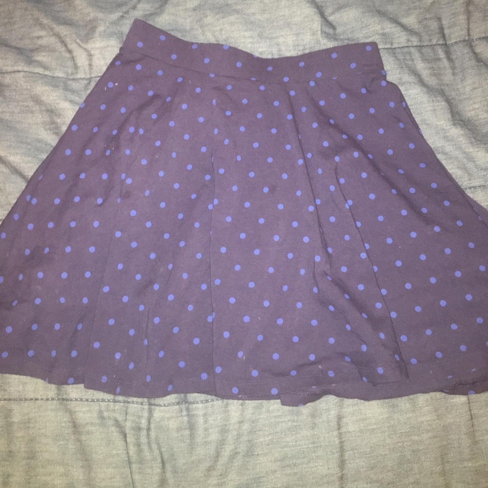 Navy Polka Dotted Skater Skirt