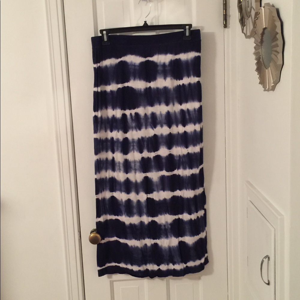 Blue and White Maxi Skirt