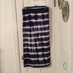 Blue and White Maxi Skirt