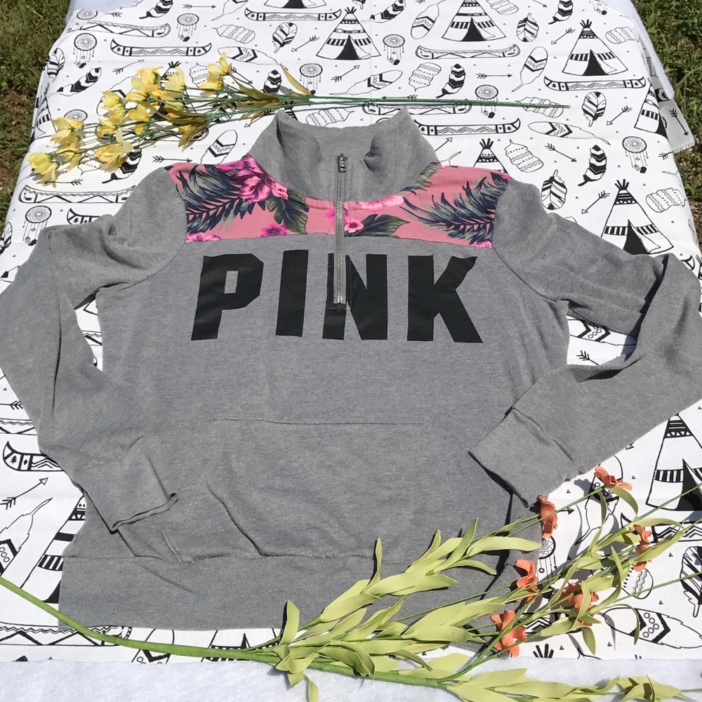 PINK quarter zip pull over