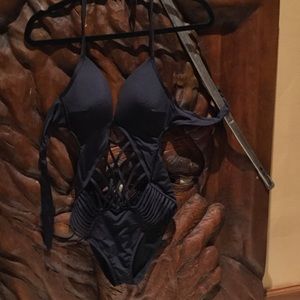 Black strapping one piece