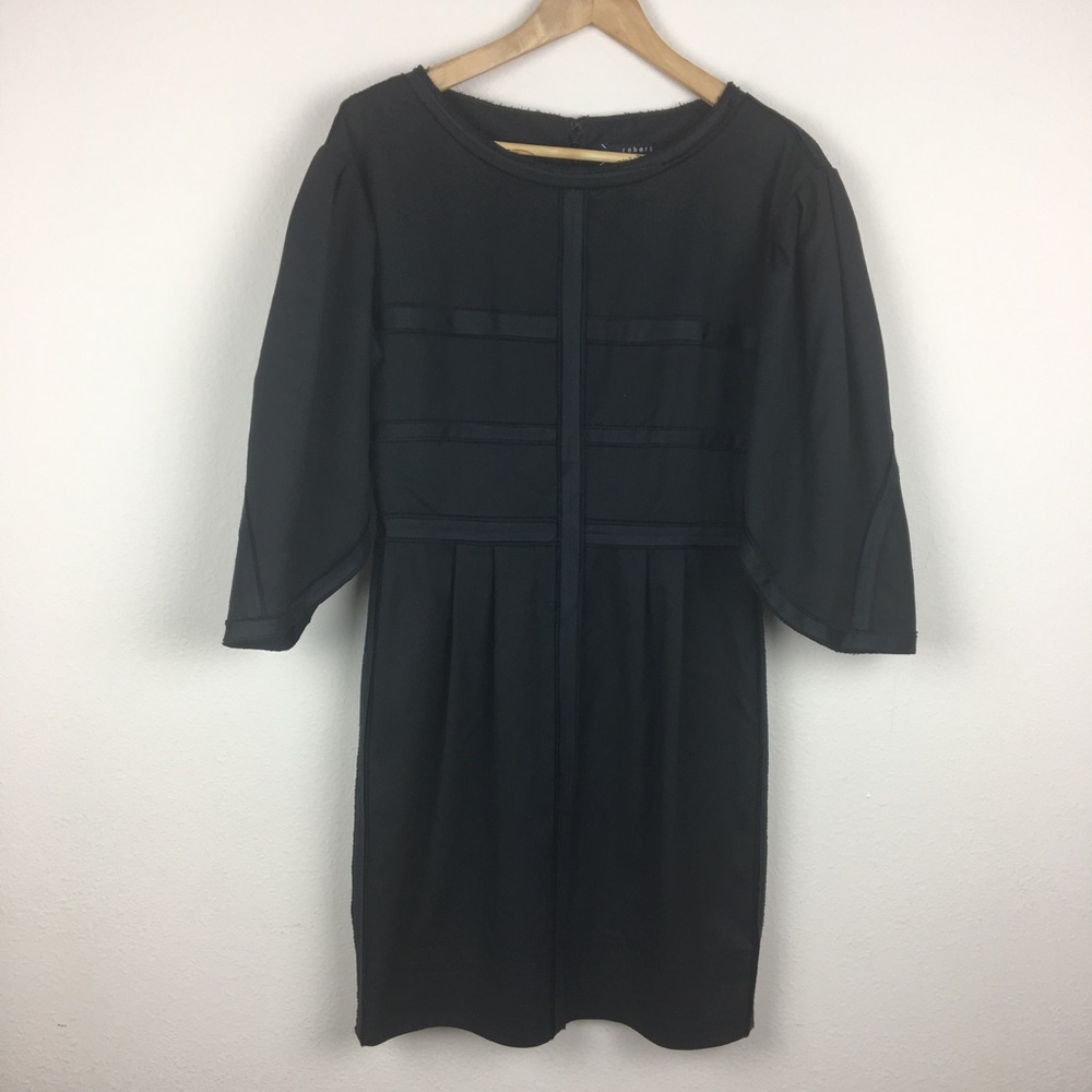 Robert Rodriguez Sateen Trimmed Petal Sleeve Shift