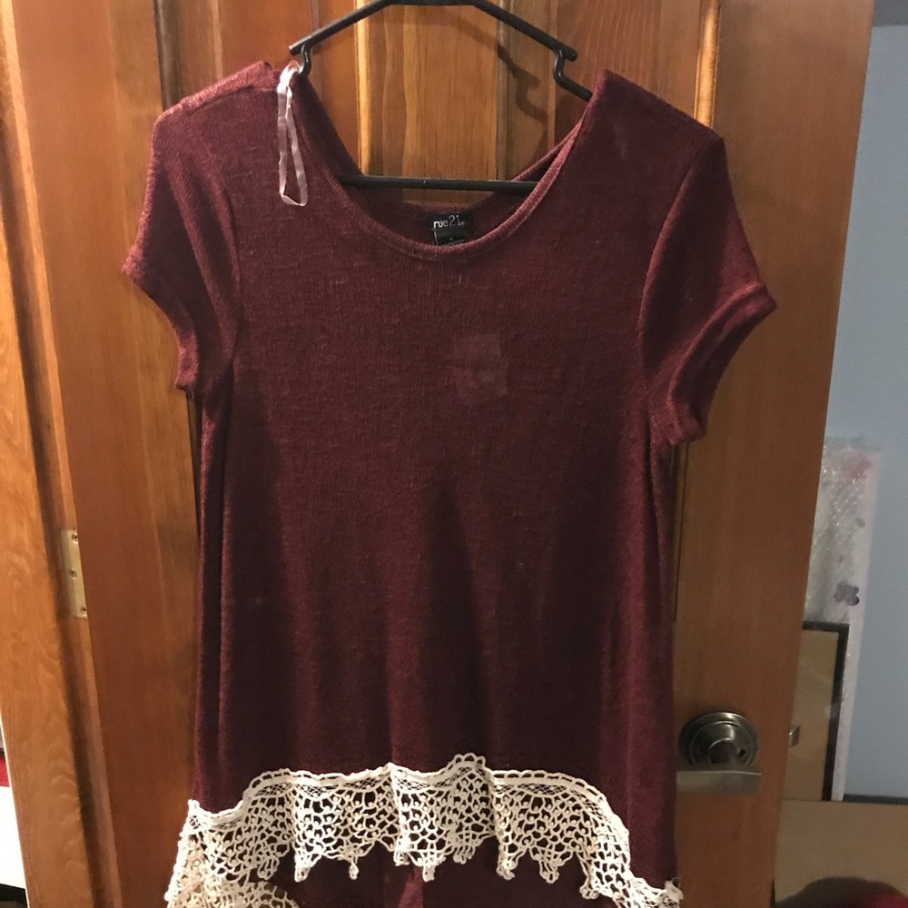 Lace trimmed shirt
