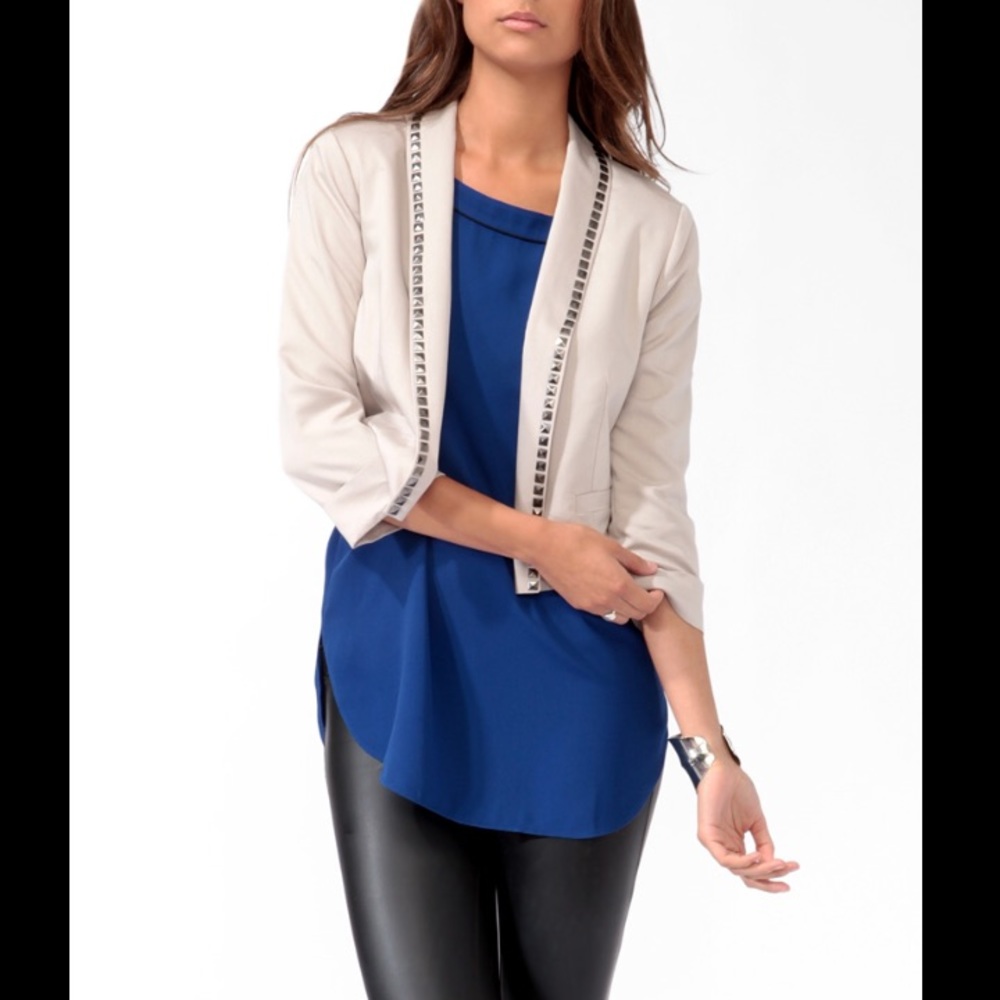 Forever 21 studded cream blazer