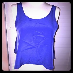 Royal blue flowy cropped tank. BNWT.