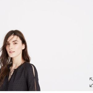 Madewell peekaboo Pom Pom fringe top