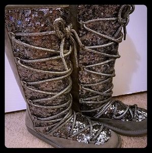 Justice girl sequin calf boots