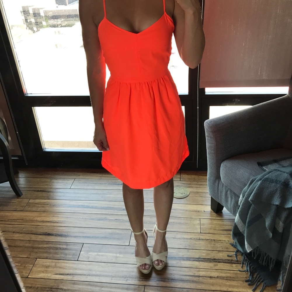 Bright orange J.Crew summer dress