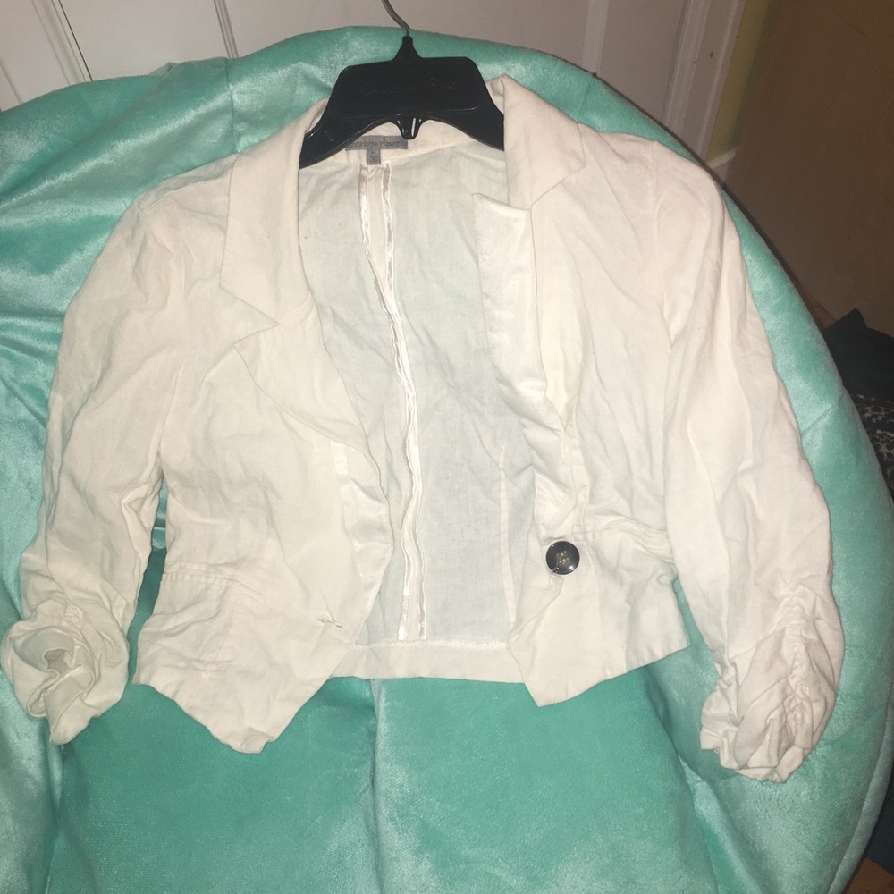 White crop jacket