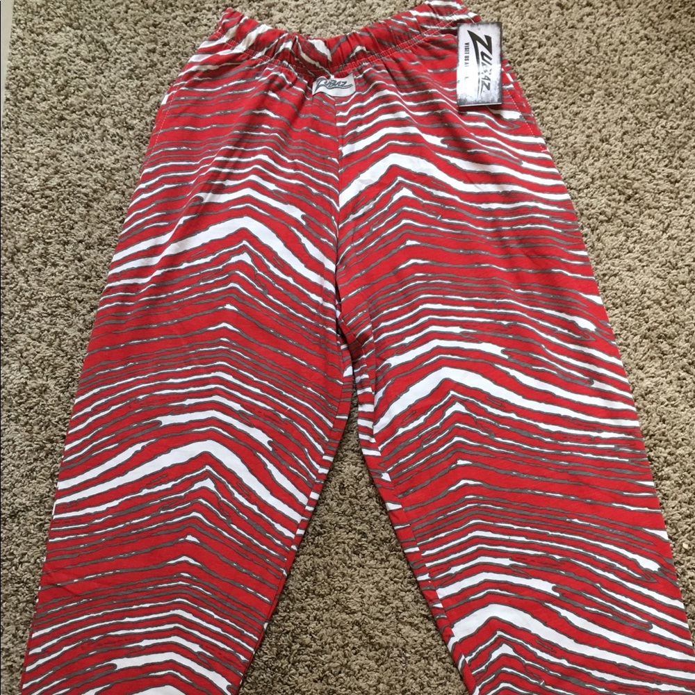 ZUBAZ Harem Pants Zebra Red Silver XS NWT RETRO