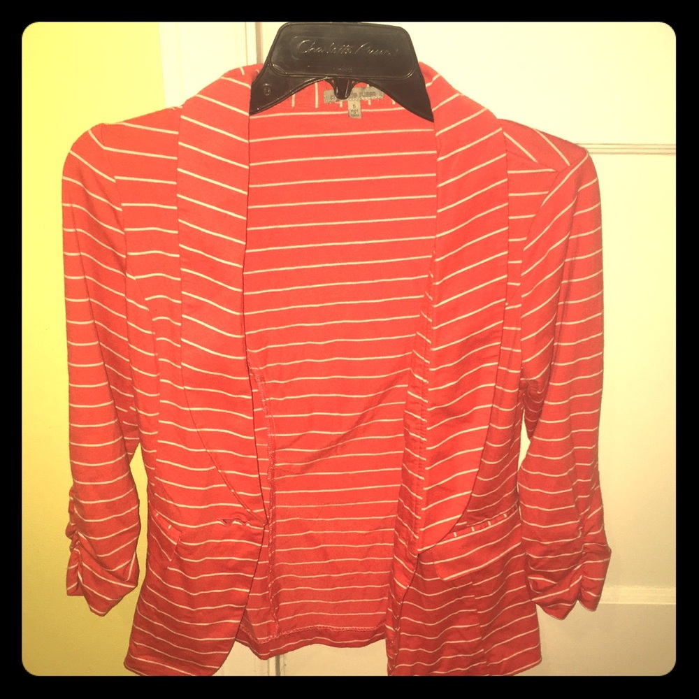 Orange blazer with white stripes COMFY!