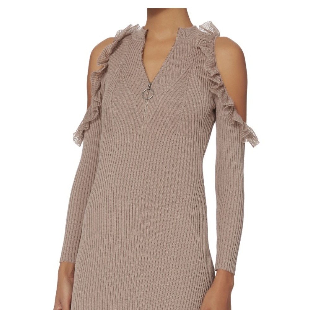 NWT: self-portrait sz sm cold shoulder zip up dres - Picture 3 of 4
