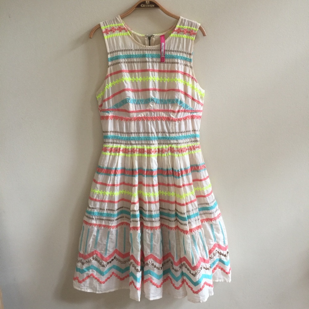 Anthropologie classy tulle embroidered a line