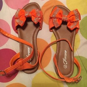 Orange Bow Sandal Size:6.5