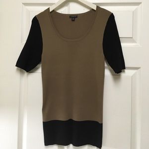 Ann Taylor ,S,top,short sleeve,brown/black,never W