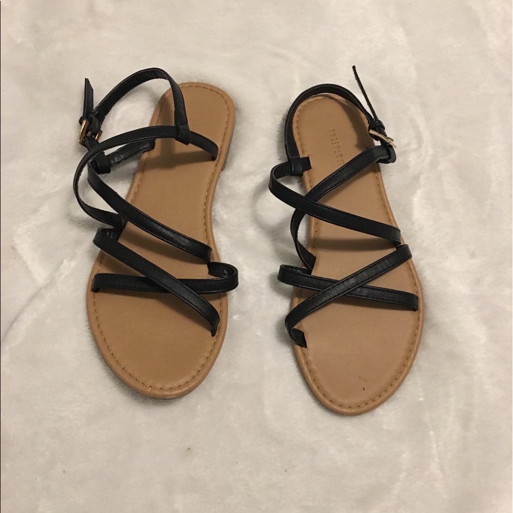 Black strap sandals