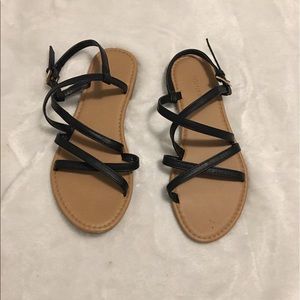 Black strap sandals