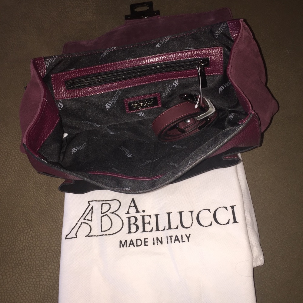 A. BELLUCCI Genuine Leather Red/Wine Crossbody Bag - Picture 2 of 6