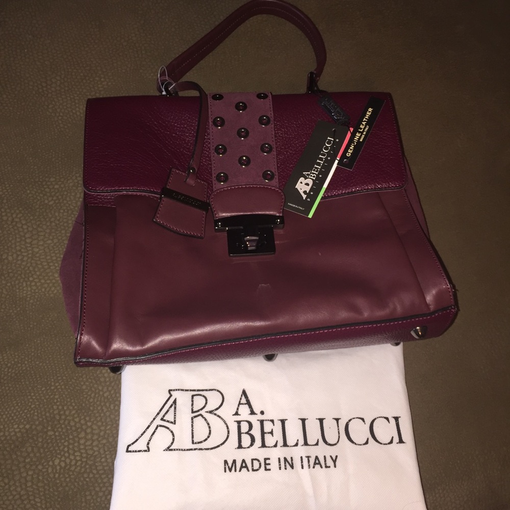 A. BELLUCCI Genuine Leather Red/Wine Crossbody Bag