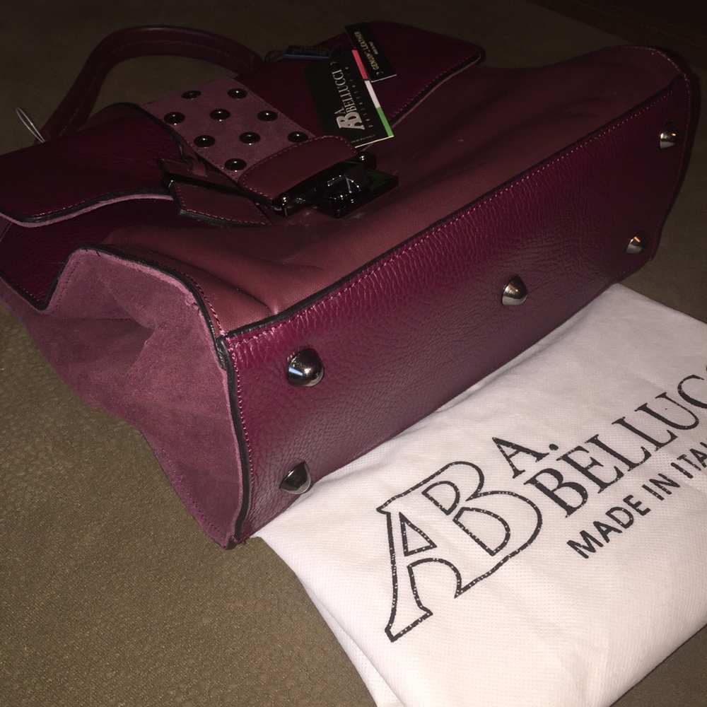 A. BELLUCCI Genuine Leather Red/Wine Crossbody Bag - Picture 3 of 6