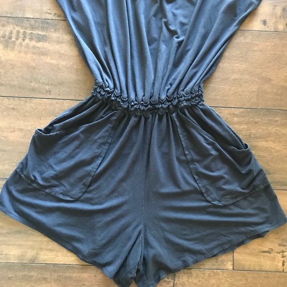 Max Studio Navy Knit Romper - Picture 3 of 7