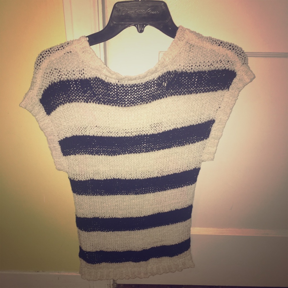 Black and white crocheted shirt