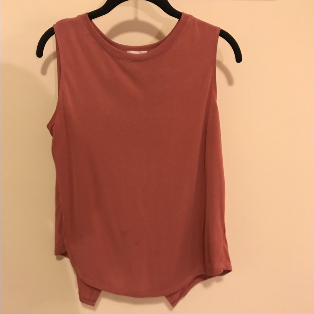 Mauve Split Back Tank Top