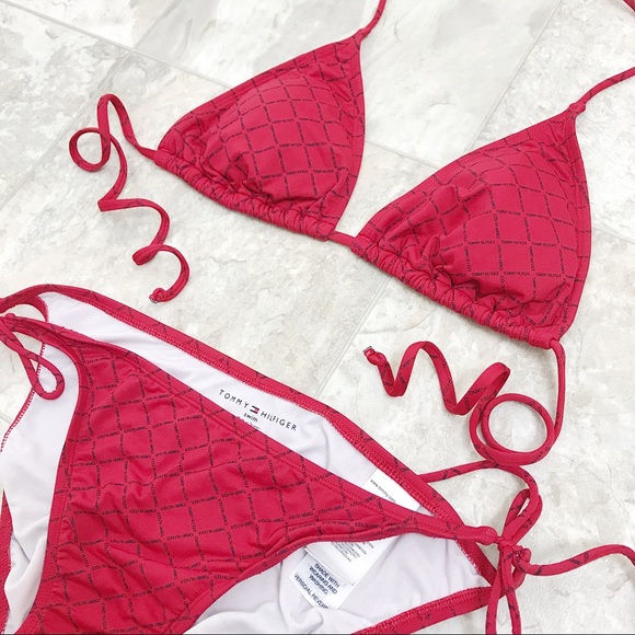 Authentic TOMMY HILFIGER checkered monogram bikini - Picture 2 of 3