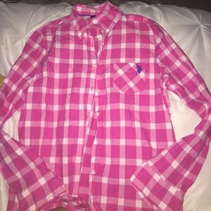 Girls checkered polo button up