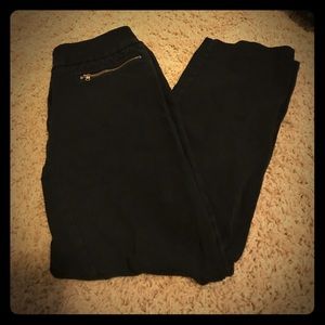 Alfani petite black pants with gold zipper pockets