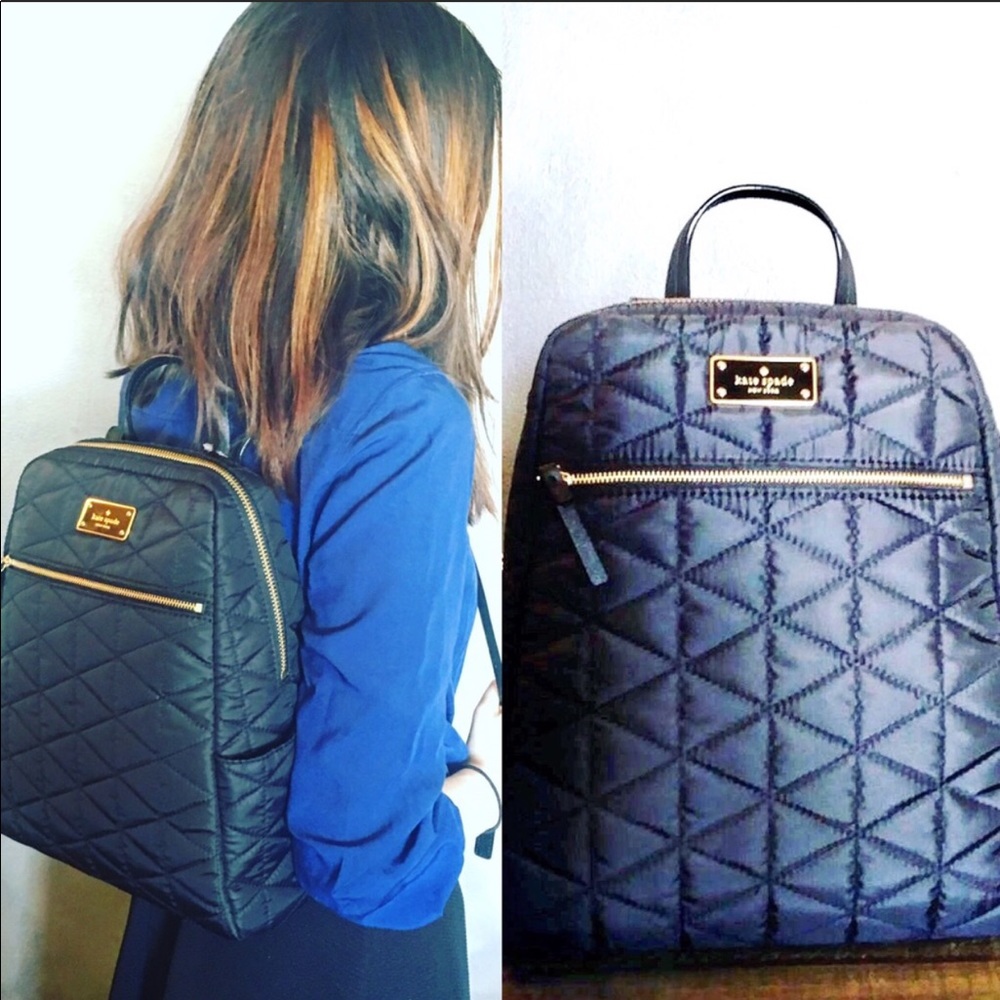 Kate Spade black quilted backpack - Picture 2 of 8