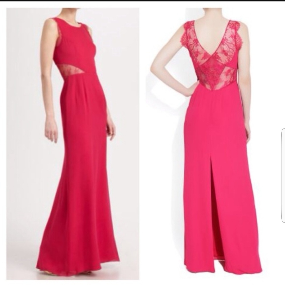 BCBG Karey Lace-detail Evening Dress - Pink