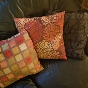Home decor: pillows, wall piece,wooden decorations