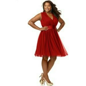 Sleeveless Lace Illusion A-line Dress Plus Size