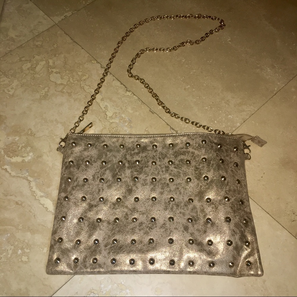 Gold / silver stuffed crossbody bag