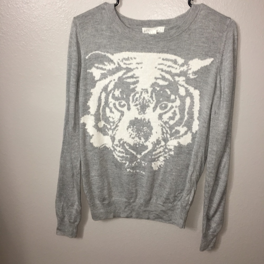 Grey Forever 21 tiger sweater