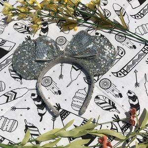 Silver Minnie Mouse ears