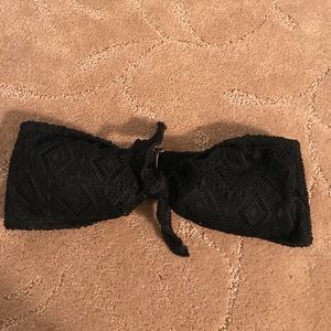 Crochet Black Strapless Bikini Top