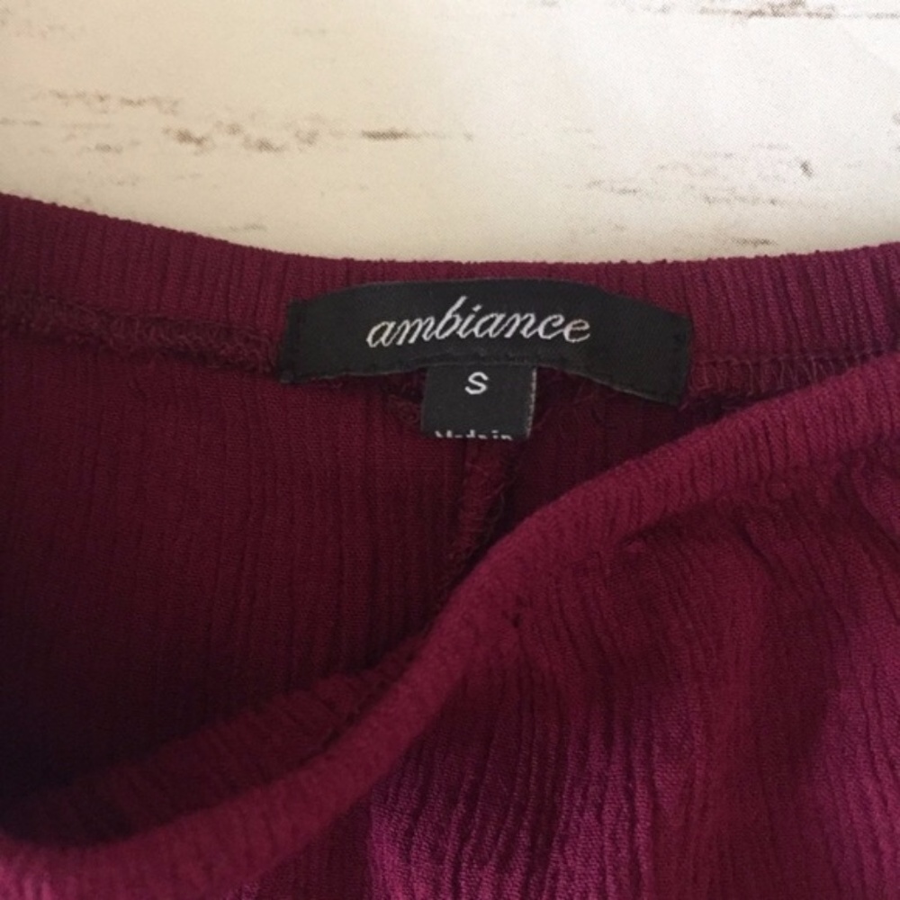 WILA Maroon Ruffle Off Shoulder Dress - Picture 3 of 6