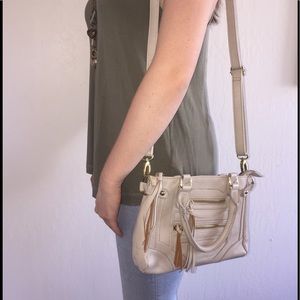 Steve Madden Taupe Beige Gold Crossbody Bag
