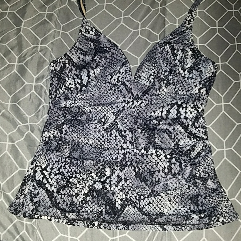 Alloy Snakeskin Print Swim Halter top